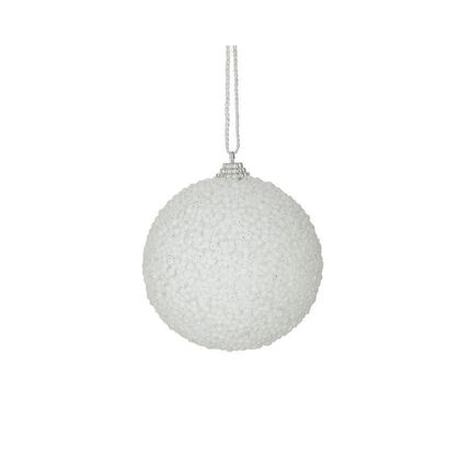 Foam Χριστουγεννιάτικη Μπάλα Σετ 6τμχ. Λευκή Φ8cm Inart 2-70-397-0006