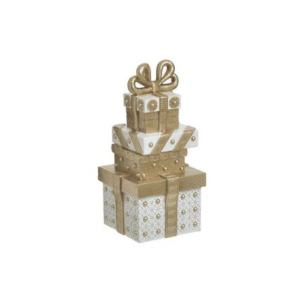 Resin Χριστουγεννιάτικο Διακοσμητικό Κουτί Δώρου 20x20x41cm Inart 2-70-351-0044