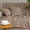 Two Seater Throw 180x250cm Chenille-Jacquard Aslanis Home Akritas Puce/ Beige 679984