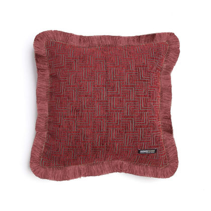 Decorative Pillowcase Trimming 60x60cm Chenille/ Jacquard Aslanis Home New Maze Bordeaux 688991