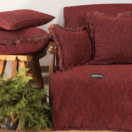 Two Seater Throw 180x250cm Chenille/ Jacquard Aslanis Home New Maze Bordeaux 688959