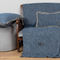Four Seater Throw 180x350cm Chenille/ Jacquard Aslanis Home New Maze Blue 688968