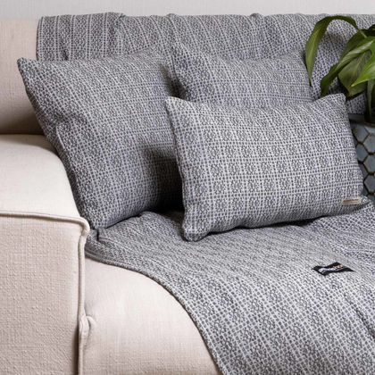 Three Seater Throw 180x300cm Chenille/ Jacquard Aslanis Home Onia Charcoal/ Gray 679943