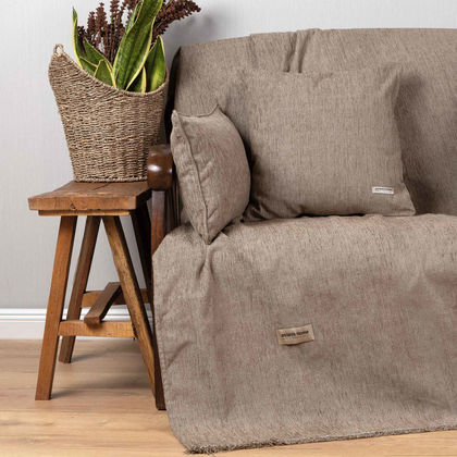 Two Seater Throw 180x250cm Chenille Aslanis Home Four Seasons Twine 680015