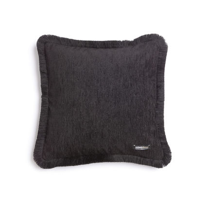 Decorative Pillowcase 60x60cm Chenille Aslanis Home Plain 4 Seasons Black 689019