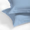 Pair of Oxford Pillowcases 50x70+5cm Satin Cotton Aslanis Home Satin Plain 095 Serenity Blue 697092