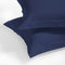 Pair of Oxford Pillowcases 50x70+5cm Satin Cotton Aslanis Home Satin Plain 275 Blue Navy 698054