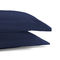 Ζεύγος Μαξιλαροθήκες Oxford 50x70+5cm Satin Cotton Aslanis Home Satin Plain 275 Μπλε Ναυτικό 698054