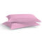 Pair of Oxford Pillowcases 50x70+5cm Satin Cotton Aslanis Home Satin Plain 020 Baby Pink 697093