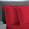 Pair of Oxford Pillowcases 50x70+5cm Satin Cotton Aslanis Home Satin Plain 118 Chilli Red 698048