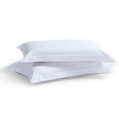 Pair of Oxford Pillowcases 50x70+5cm Satin Cotton Aslanis Home Satin Plain 038 Sugar White 697090
