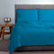 King Size Flat Bedsheets 4pcs. Set 260x265cm Satin Cotton Aslanis Home Satin Plain 199 Αcqua Splash 698069​