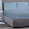 King Size Fitted Bedsheet 180x200+35cm Satin Cotton Aslanis Home Satin Plain 095 Serenity Blue 697013