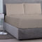 Semi Double Size Fitted Bedsheet 140x200+35cm Satin Cotton Aslanis Home Satin Plain 120 Relaxed Khaki 698378