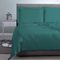 Queen Size Flat Bedsheets 4pcs. Set 250x270cm Satin Cotton Aslanis Home Satin Plain 196 Cactus Green 697006