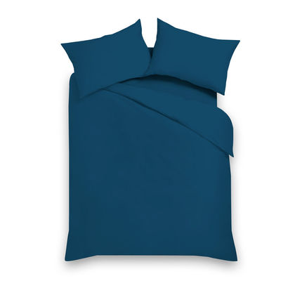 Single Size Duvet Cover 160x220cm Satin Cotton Aslanis Home Satin Plain 451 Venice Blue 698005​