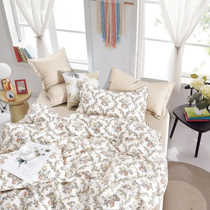 Semi Double Flat Bedsheets 3pcs. Set 170x270cm Satin Cotton Aslanis Home Bahamas 698150