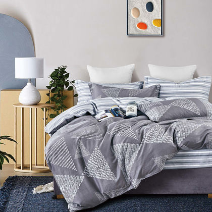 Queen Size Flat Bedsheets 4pcs. Set 235x270cm Satin Cotton Aslanis Home Monaco 697143