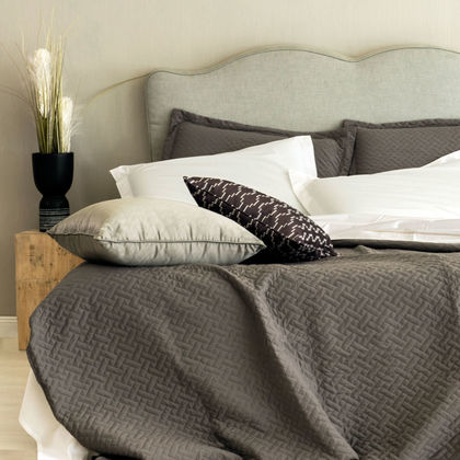 Semi Double Bedspread/ Duvet Cover 160x220cm Microfiber Aslanis Home Venetian Dark Grey 635546