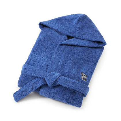 Hooded Bathrobe Large Cotton Tommy Hilfiger Initial - Τwilight 714305