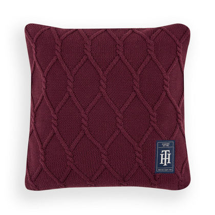 Decorative Pillowcase 40x40cm Cotton Tommy Hilfiger Twist Deco - Bordeaux 695144
