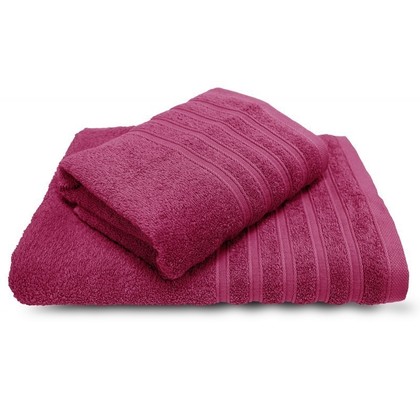 Bath Towels Set 3pcs 30x50/50x90/70x140 SB Home Primus Collection Daily Fuschia 100% Cotton