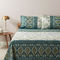 Queen Size Flat Bedsheets 4pcs. Set 250x280cm Cotton Bassetti Agrigento - Olive 714432 