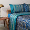 Queen Size Flat Bedsheets 4pcs. Set 250x280cm Cotton Satin Bassetti Brenta - Blue 714442