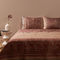 Queen Size Flat Bedsheets 4pcs. Set 250x280cm Cotton Satin Bassetti Como - Beige 683936