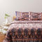 Queen Size Flat Bedsheets 4pcs. Set 250x280cm Cotton Satin Bassetti BG Genova - Beige 694660