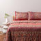 Queen Size Flat Bedsheets 4pcs. Set 250x280cm Cotton Satin Bassetti BG Imperia - Red 694665