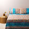 Queen Size Flat Bedsheets 4pcs. Set 250x280cm Cotton Bassetti Noto - Turqoise 698904