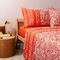 Queen Size Flat Bedsheets 4pcs. Set 250x280cm Cotton Bassetti Noto - Red 698906