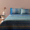 Queen Size Flat Bedsheets 4pcs. Set 250x280cm Cotton Satin Bassetti Piazza Ducale - Blue 684023