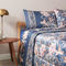 Queen Size Flat Bedsheets 4pcs. Set 250x280cm Cotton Satin Bassetti Verona - Blue/ Raf 714450
