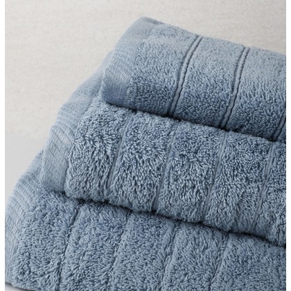 Bath Towels Set 3pcs 30x50/50x100/80x150 SB Home Elegante Collection Bonzai Sky Blue 100% Cotton