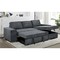Merano Γωνιακός Καναπές Κρεβάτι Με Αποθηκευτικό Χώρο 272x164εκ. Γκρι Σκούρο Με Αναστρέψιμη Γωνία