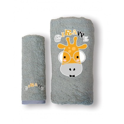 Baby's Towels Set 2pcs 30x50/70x130 SB Home S Baby Collection Giraffe Silver 100% Cotton