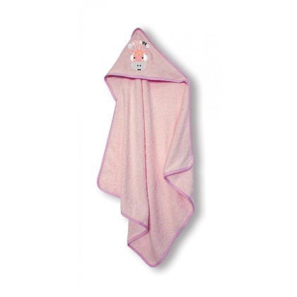 Baby's Hooded Cape 75x75 SB Home S Baby Collection Giraffe Pink 100% Cotton