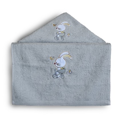 Baby's Towels Set 2pcs 30x50/70x130 SB Home S Baby Collection Bike Silver 100% Cotton