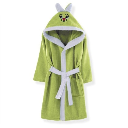 Kid's Hooded Bathrobe No4 SB Home S Baby Collection Rabbit Mint 100% Cotton