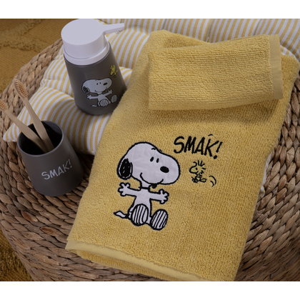 Σετ Παιδικές Πετσέτες 2τμχ 30x50/70x140 NEF-NEF Snoopy Smak Yellow 100% Βαμβάκι