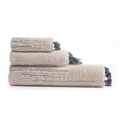 Face Towel 50x90 NEF-NEF Premium Collection Halfway Beige/Black 100% Cotton