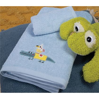 Kid's Bath Towels Set 2pcs 30x50/70x140 NEF-NEF Fox In Style Coral 100% Cotton