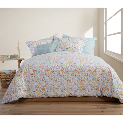 Double Bed Sheets Set 4pcs 240x270 NEF-NEF Smart Line Valia Multi 100% Cotton 144TC