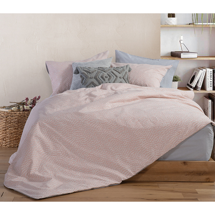 Double Bed Sheets Set 4pcs 240x270 NEF-NEF Smart Line Candy Rose 100% Cotton 144TC