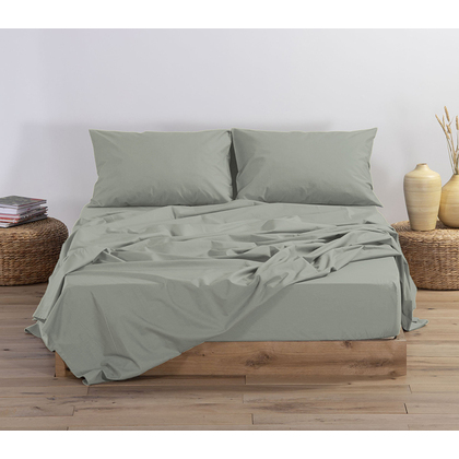 Double Fitted Bedsheet 140x200+30 NEF-NEF Basic 1214-Mint 100% Cotton Pennie 144TC