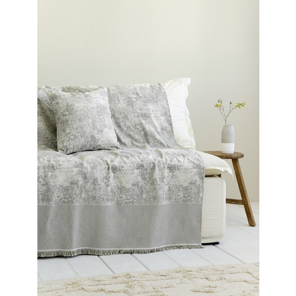 Three Seater Sofa Throw 180x300cm Cotton/ Polyester Nima Home Seymour - Gray 33614