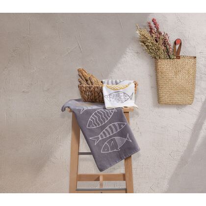 Velour Kitchen Towel 40x60cm Cotton NEF-NEF Fish Style - Ecru 035029