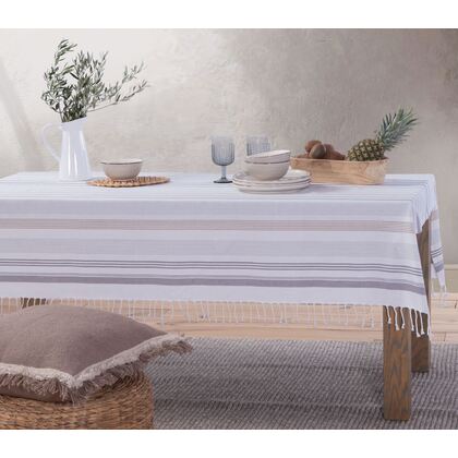 Tablecloth 140x180cm Cotton NEF-NEF Canfield - Grey 035661